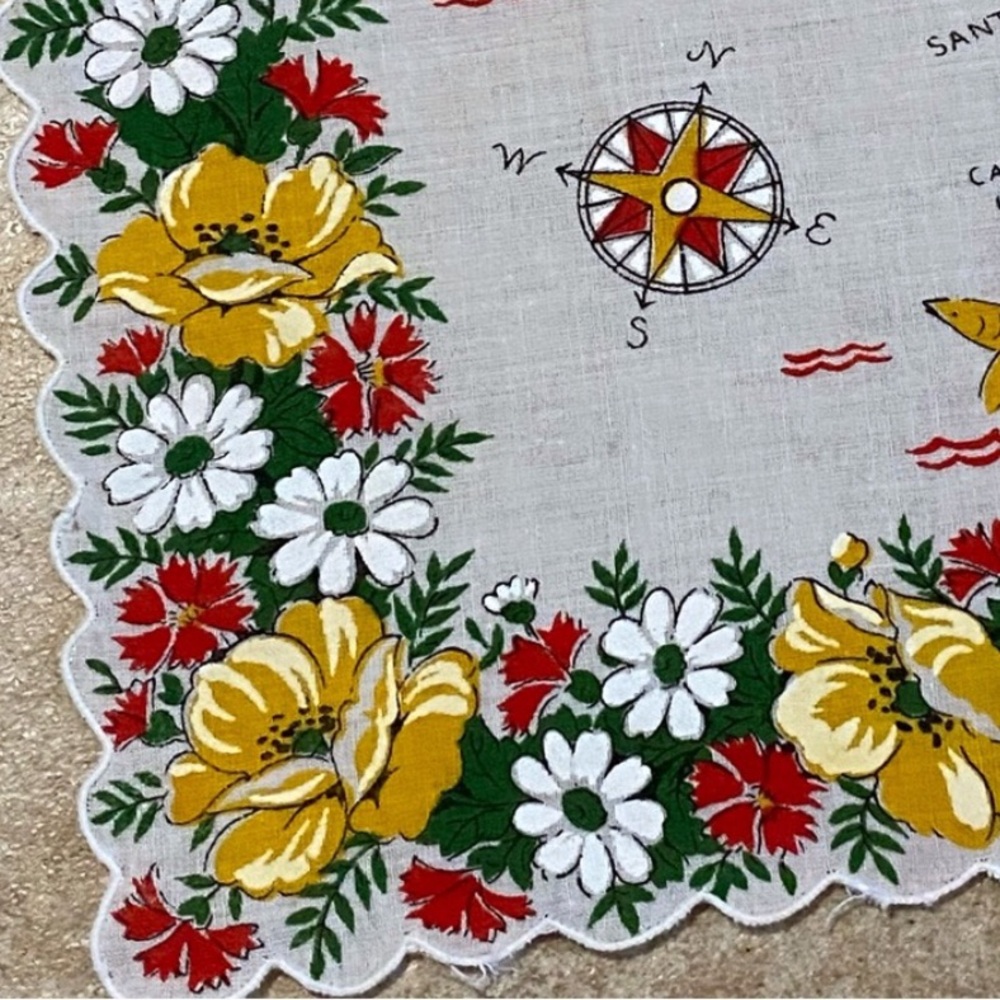 Vintage 1950’s Handkerchief Map of California MCM Retro Souvenir Travel - Picture 9 of 14